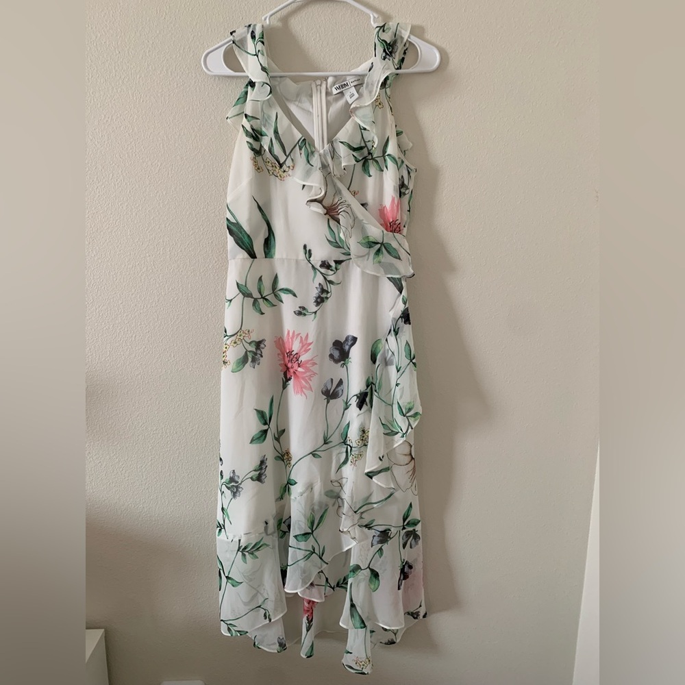 White House Black Market Floral Maxi Dress in White and Pink